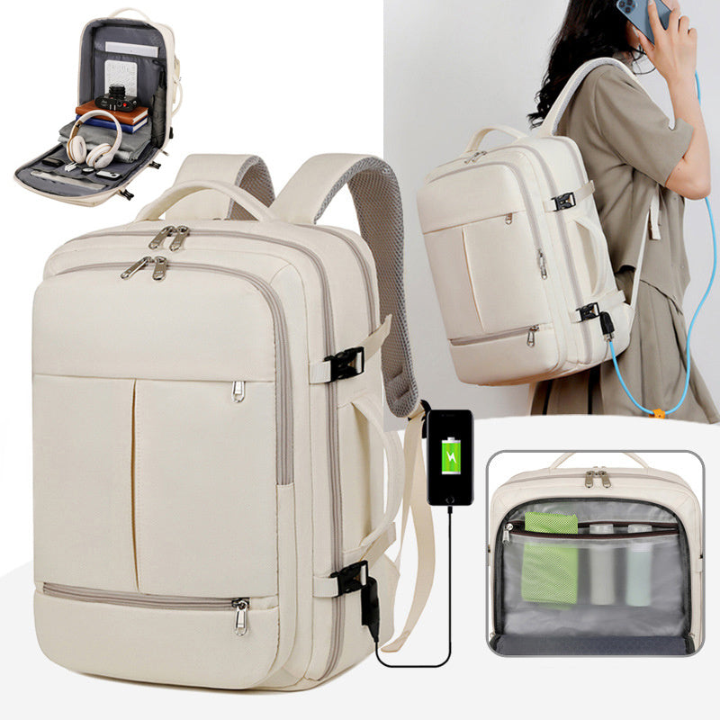 Large Capacity Backpack For Women Men Multiple Pockets And Zippers Versatile Computer Bags Business Travel Backpack touchydesign