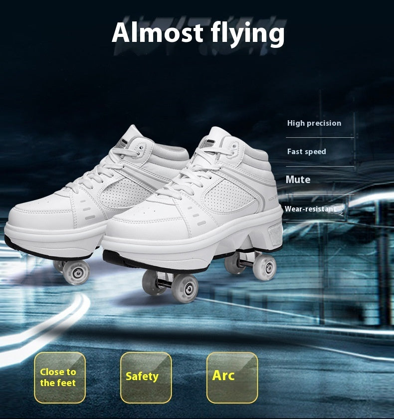 Four-wheel Heelys dual-use skates, designed for versatile fun and convenience, suitable for both skating and walking for men and women