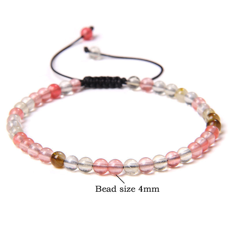 Adjustable Natural Raw Gemstone Beading Bracelet touchydesign