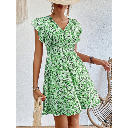 Women's Printed Flounced Dress touchydesign