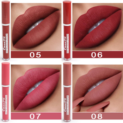 Non-Stick Cup Waterproof Matte Lipstick for Women - Long-Lasting & Smudge-Proof |