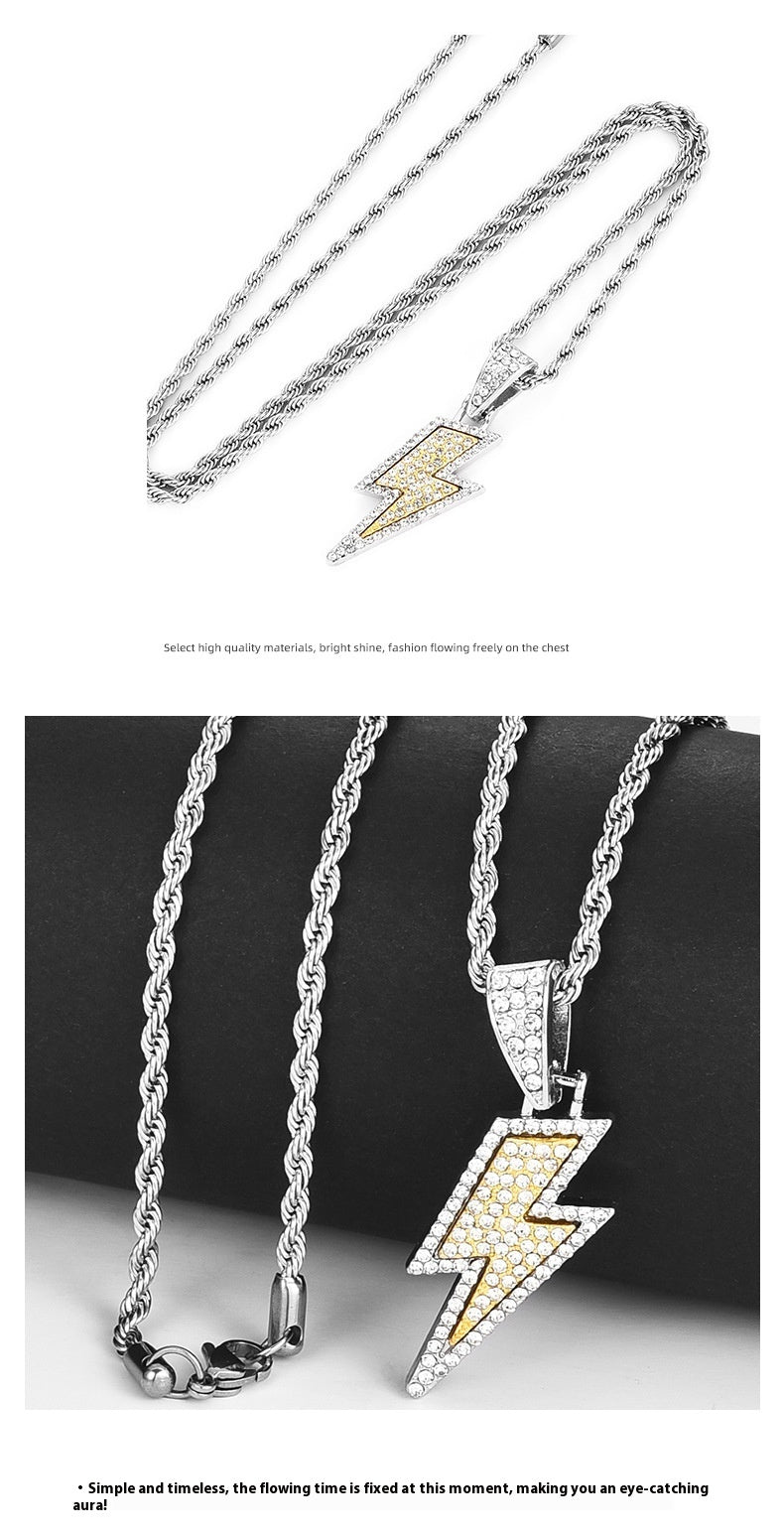 Hip Hop Accessories Double Layer Lightning Necklace touchydesign