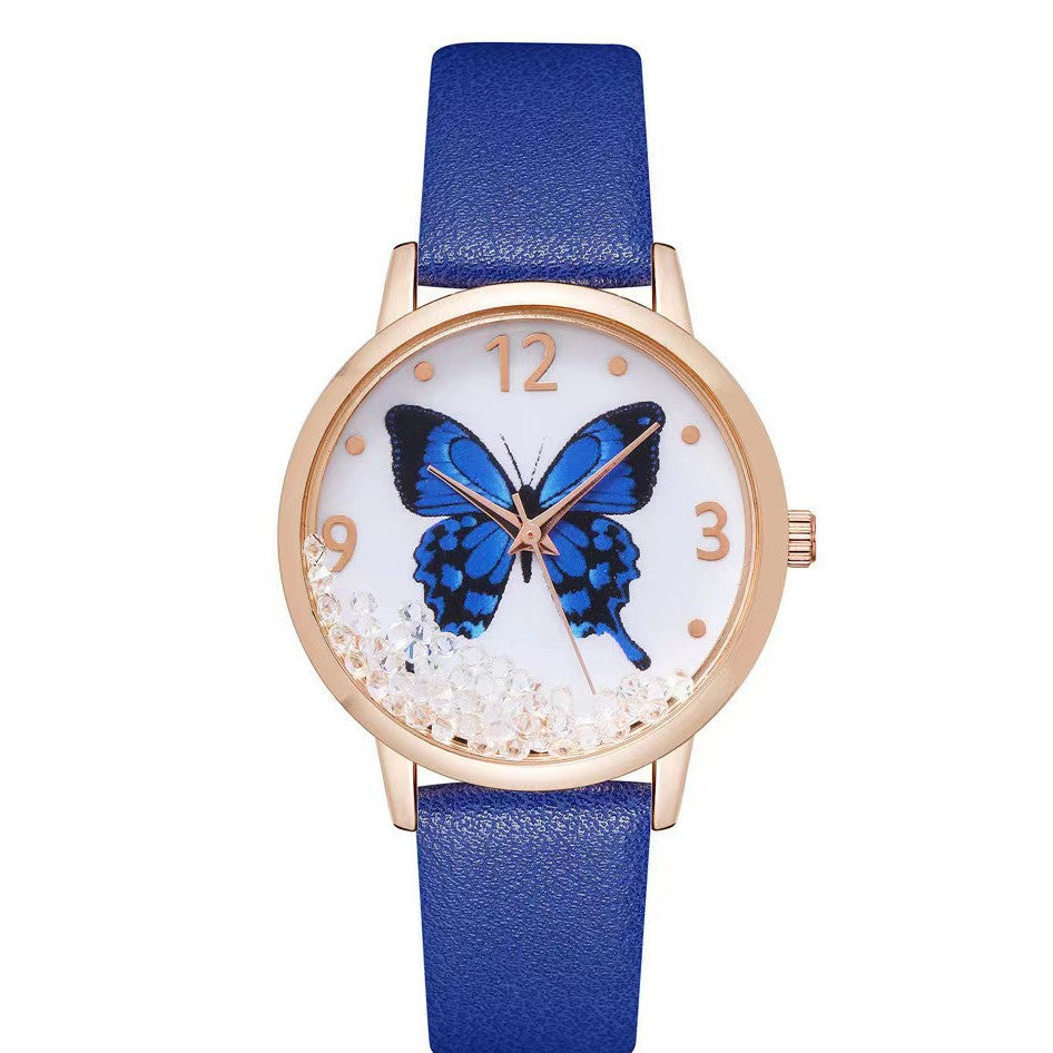 Women's Fashion Numbers Rhinestone Butterfly Quartz Watch touchydesign