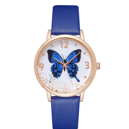 Women's Fashion Numbers Rhinestone Butterfly Quartz Watch touchydesign