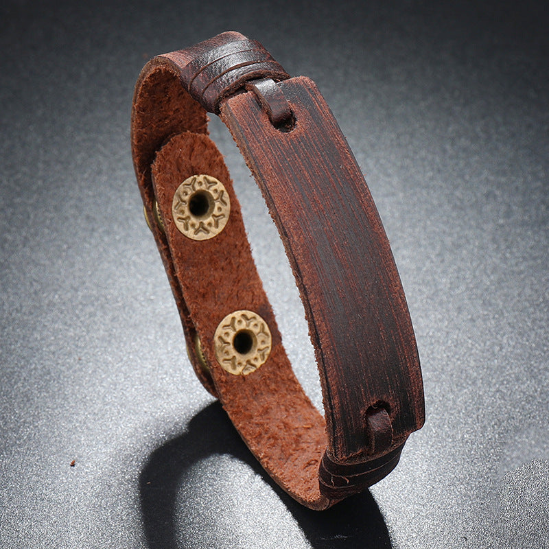 Leather Bracelet Creative Light Board Multi-layer Cowhide Bracelet Adjustable touchydesign