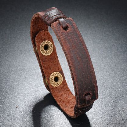 Leather Bracelet Creative Light Board Multi-layer Cowhide Bracelet Adjustable touchydesign