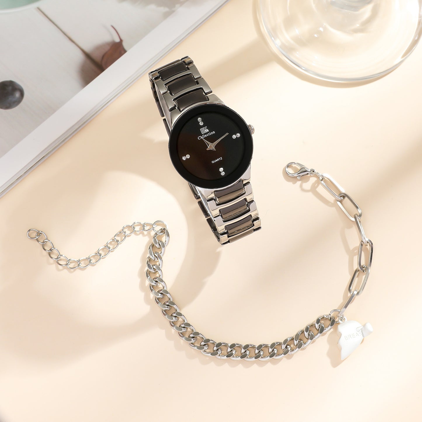 New Fashion Simple All-match Couple Watch Heart Bracelet Suit touchydesign