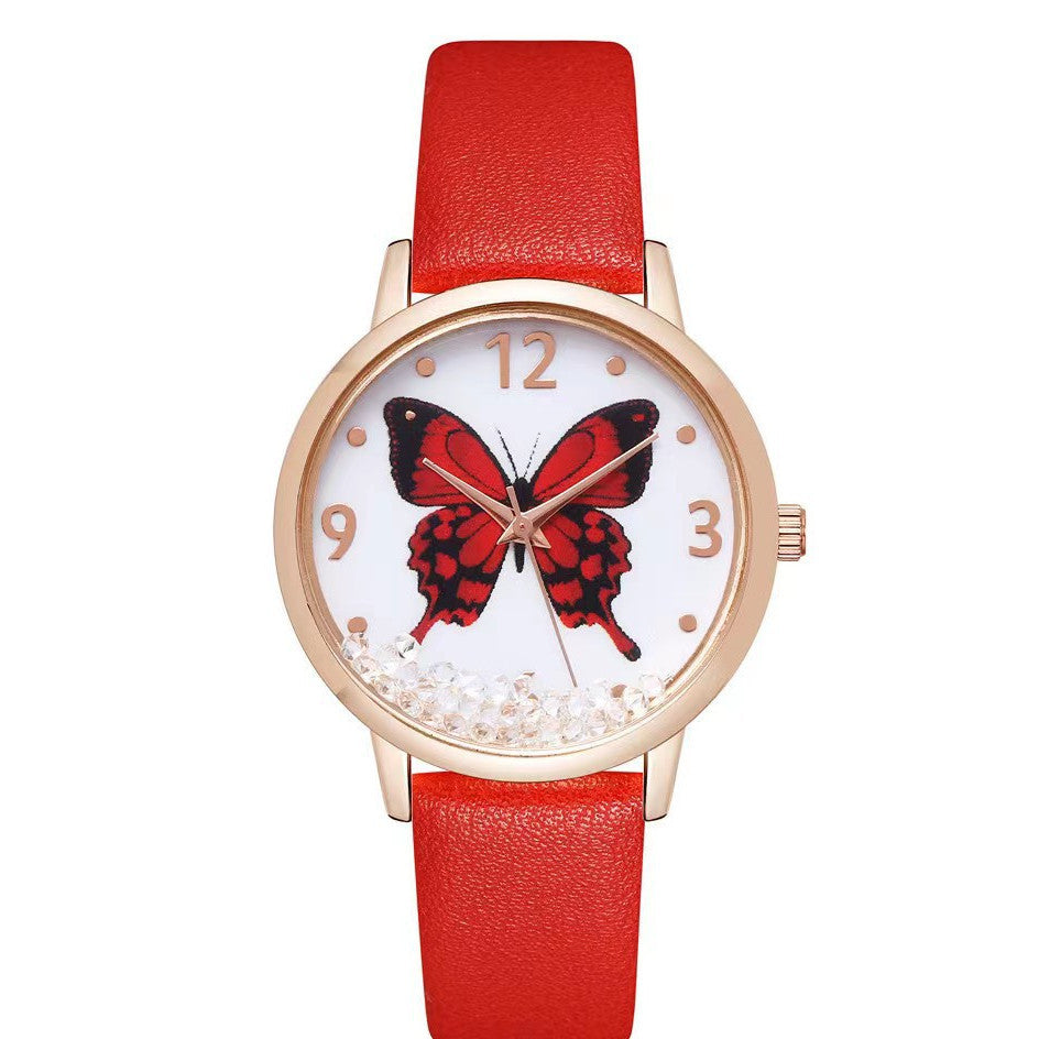 Women's Fashion Numbers Rhinestone Butterfly Quartz Watch touchydesign