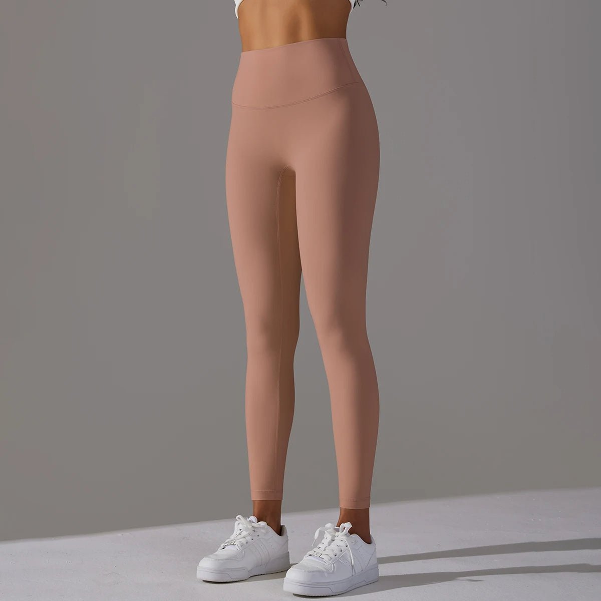 "Cropped Nude Feel High Waist Hip - Lift Tights | Breathable Performance Pants" - touchydesign