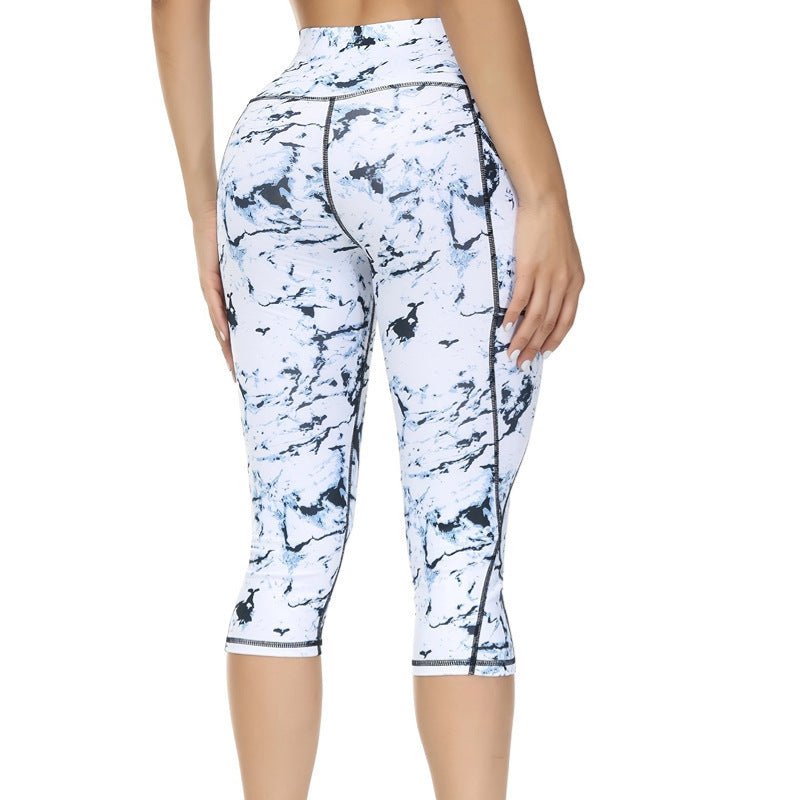 "Cropped Yoga Pants | Printed Fitness Leggings for Women | Stylish and Comfortable Workout Wear" - touchydesign