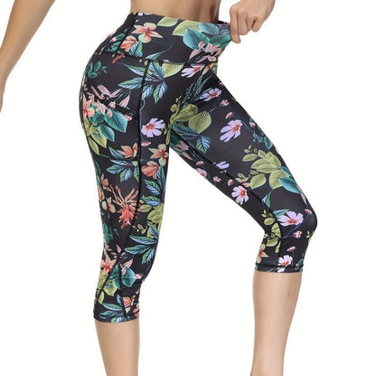 "Cropped Yoga Pants | Printed Fitness Leggings for Women | Stylish and Comfortable Workout Wear" - touchydesign