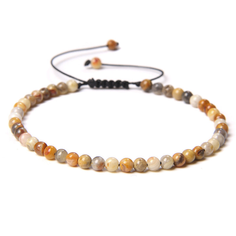 Adjustable Natural Raw Gemstone Beading Bracelet touchydesign