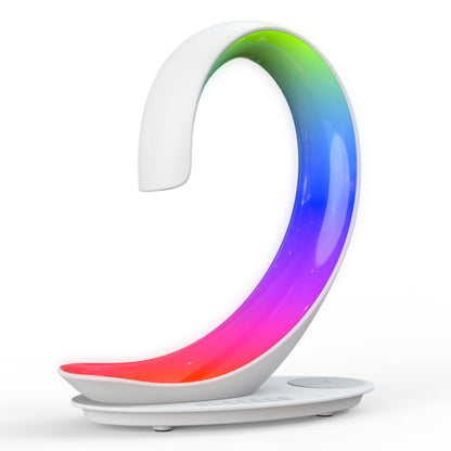 Multi-functional Desktop Wireless Charger Bluetooth Speaker Atmosphere Colorful Light White Swan Light