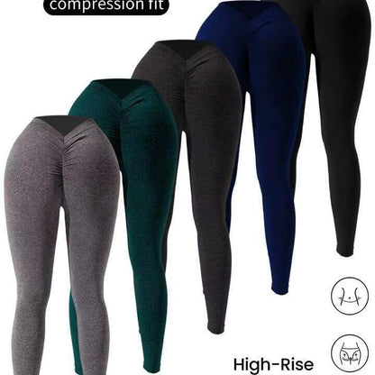 "Women's V-Waist Double Hip Lifting Training Tights for Running and Outdoor Sports | High-Performance Fit and Sculpting Design"