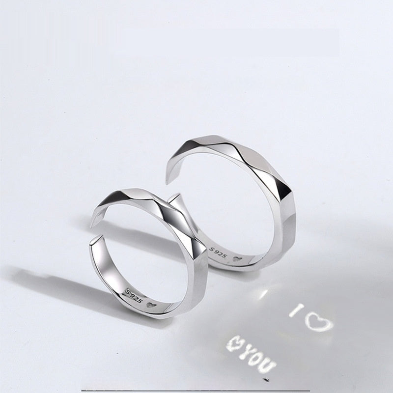 925 sterling silver ring with hidden love pattern, ideal for romantic weddings and engagements