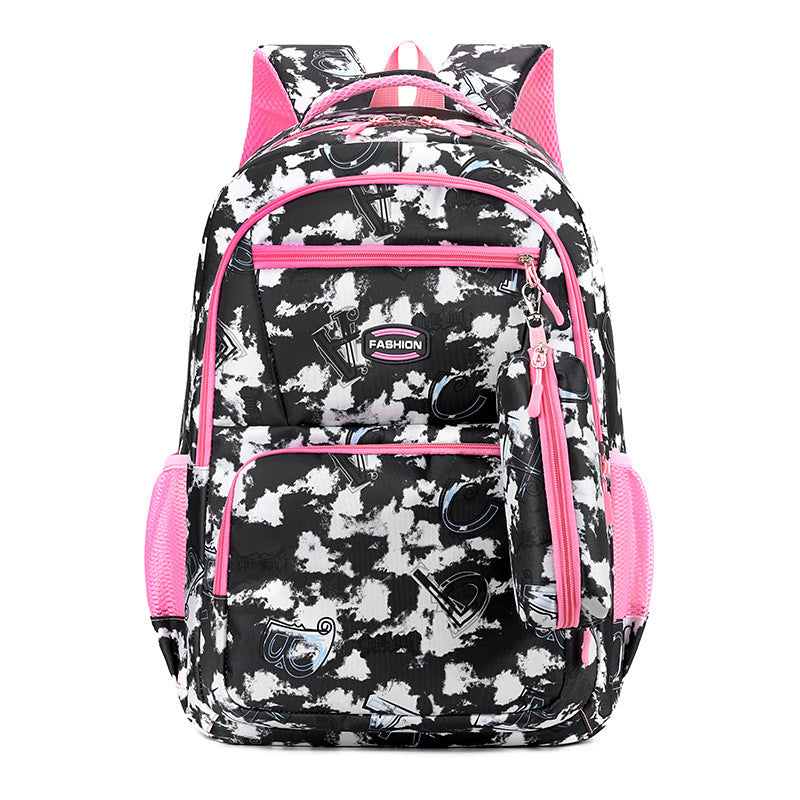 "Women's double shoulder casual fashion backpack in black, featuring durable material, spacious compartments, and a stylish design for everyday use."