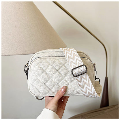 All-Match Diamond Pattern Soft Leather Shoulder Messenger Bag