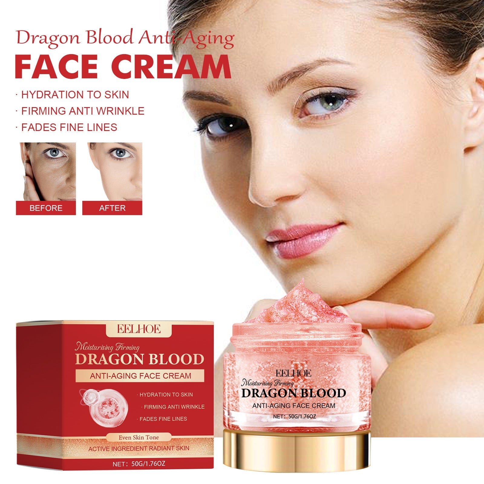 "Dragon Blood Moisturizing Facial Cream - Hydrating & Anti - Aging Formula for Smooth, Radiant Skin | - touchydesign