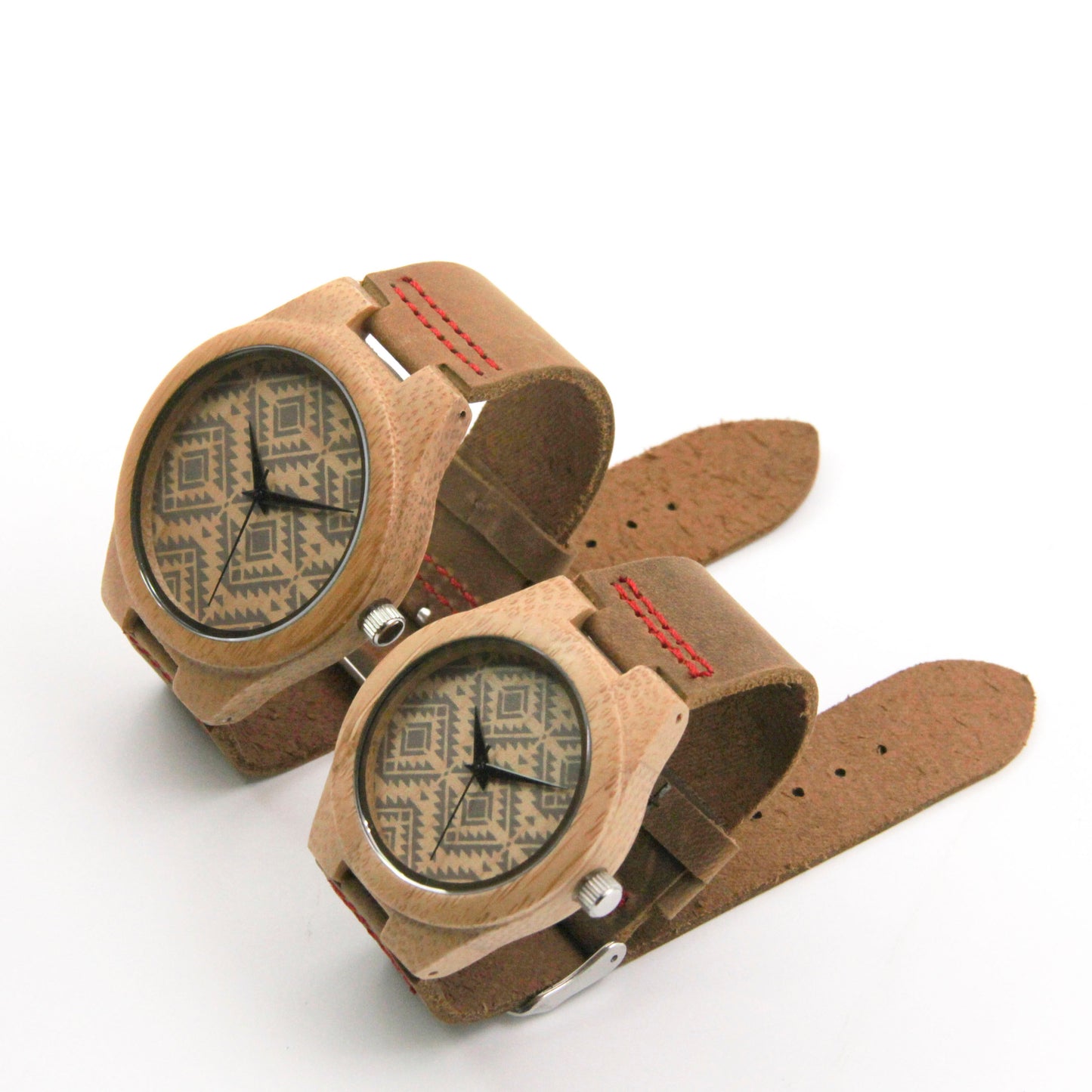 Casual Business Bamboo Leather Strap Watch touchydesign