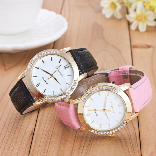 Geneva Diamond Quartz Watch Women touchydesign