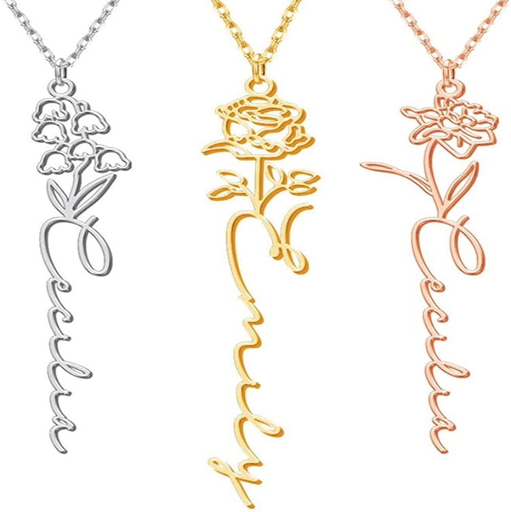 Stainless Steel English Letter Name Necklace touchydesign