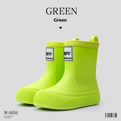 Trendy Mid-calf Length Comfortable Waterproof Lightweight Non-slip Soft Wear-resistant Platform Rain Boots