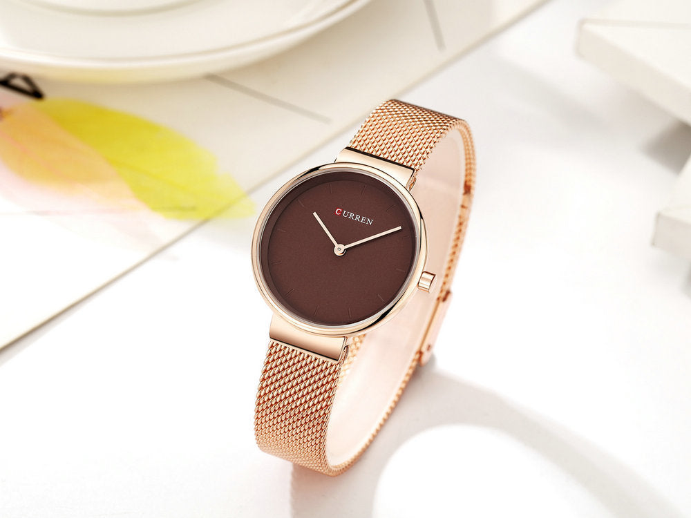 Fashion New Water Quartz Watch Women's Mesh Belt Casual Business Pointer Watch touchydesign