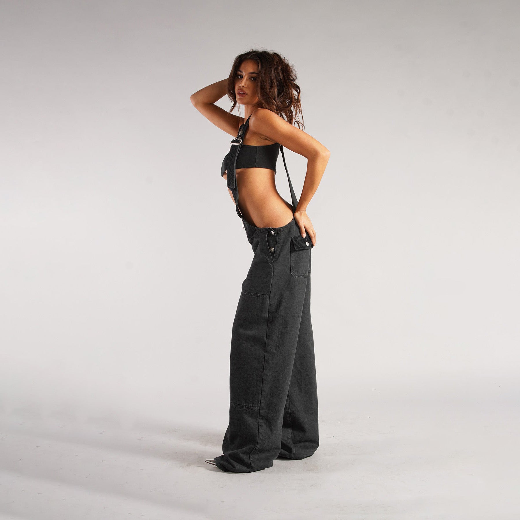 Y2K Denim Overalls for Women - Fashion Loose Jumpsuit with Pockets | Streetwear Zipper Jeans Pants"