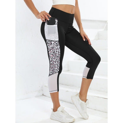 "Leopard Splicing High Waist Yoga Pants for Women - Stylish and Comfortable Activewear" - touchydesign