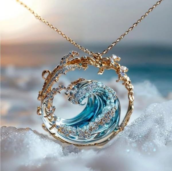 "Ocean Theme Adjustable Necklace - HAILANG Design, Stylish and Versatile Jewelry" - touchydesign